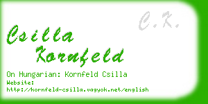 csilla kornfeld business card